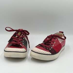 KEEN Elsa Fleece Buffalo Plaid Sneakers Red Dahlia Wool sz 7.5